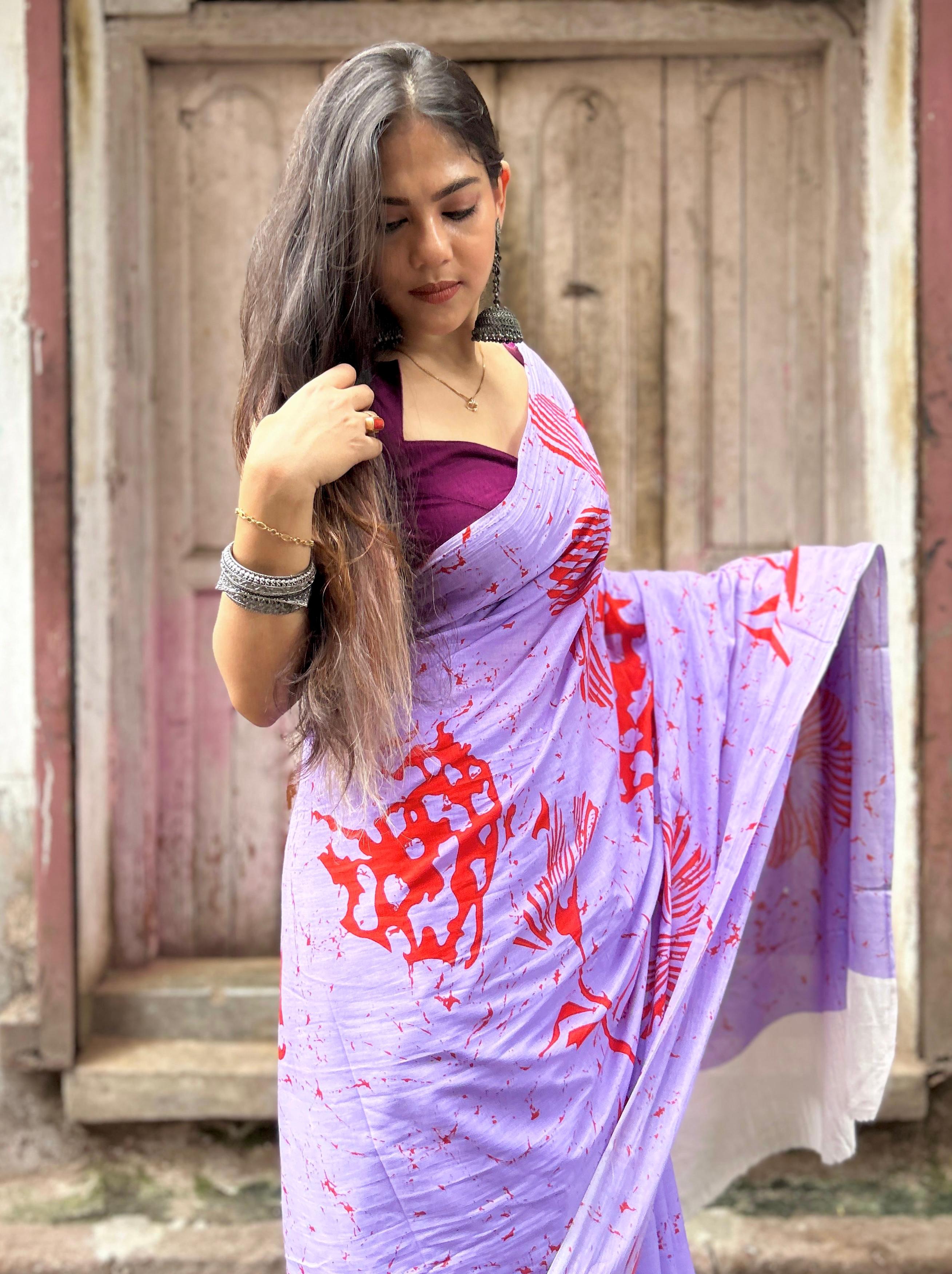 Lavender Whispers Mul Mul Saree