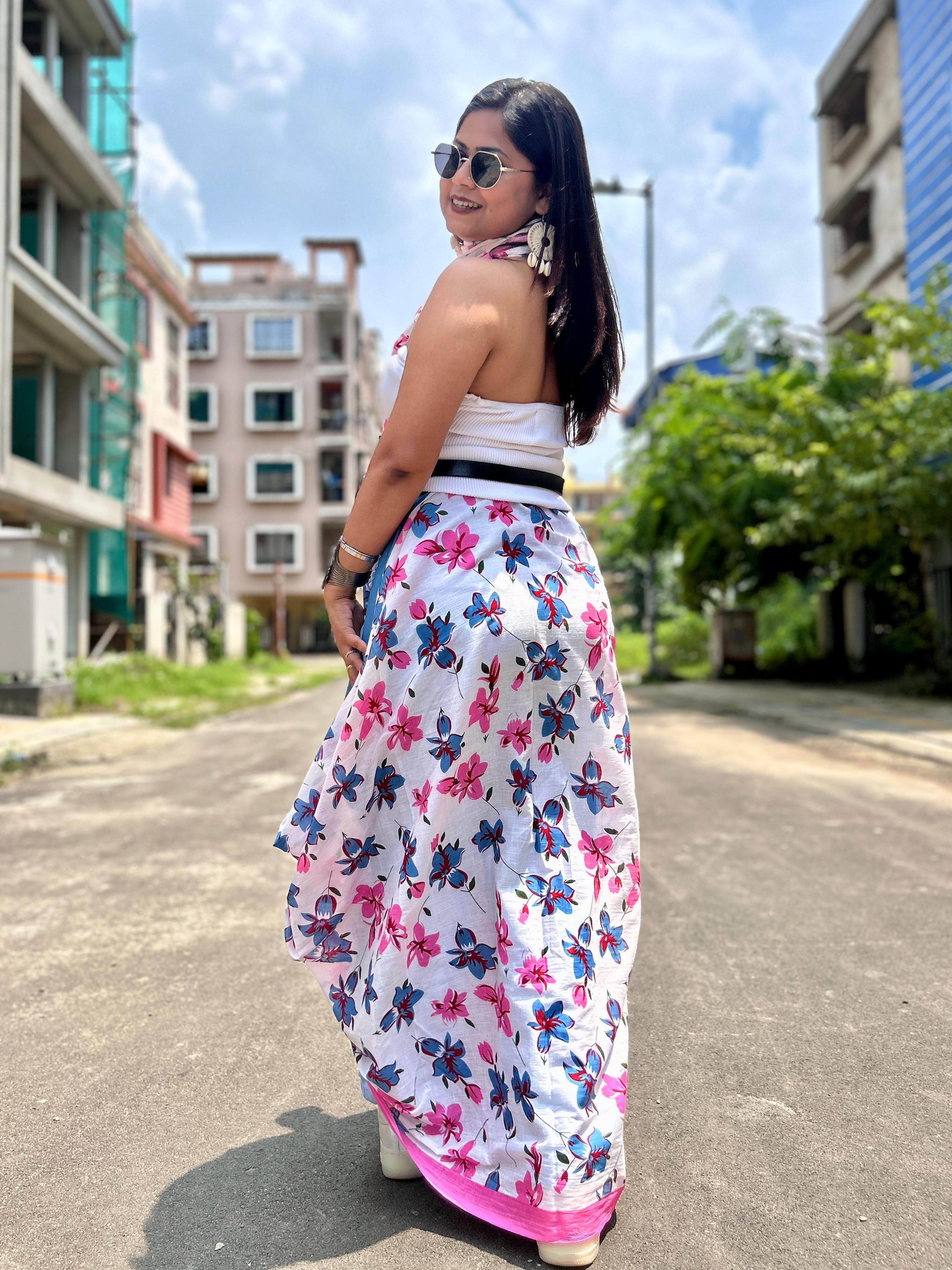 Floral Raga Mul Mul Saree