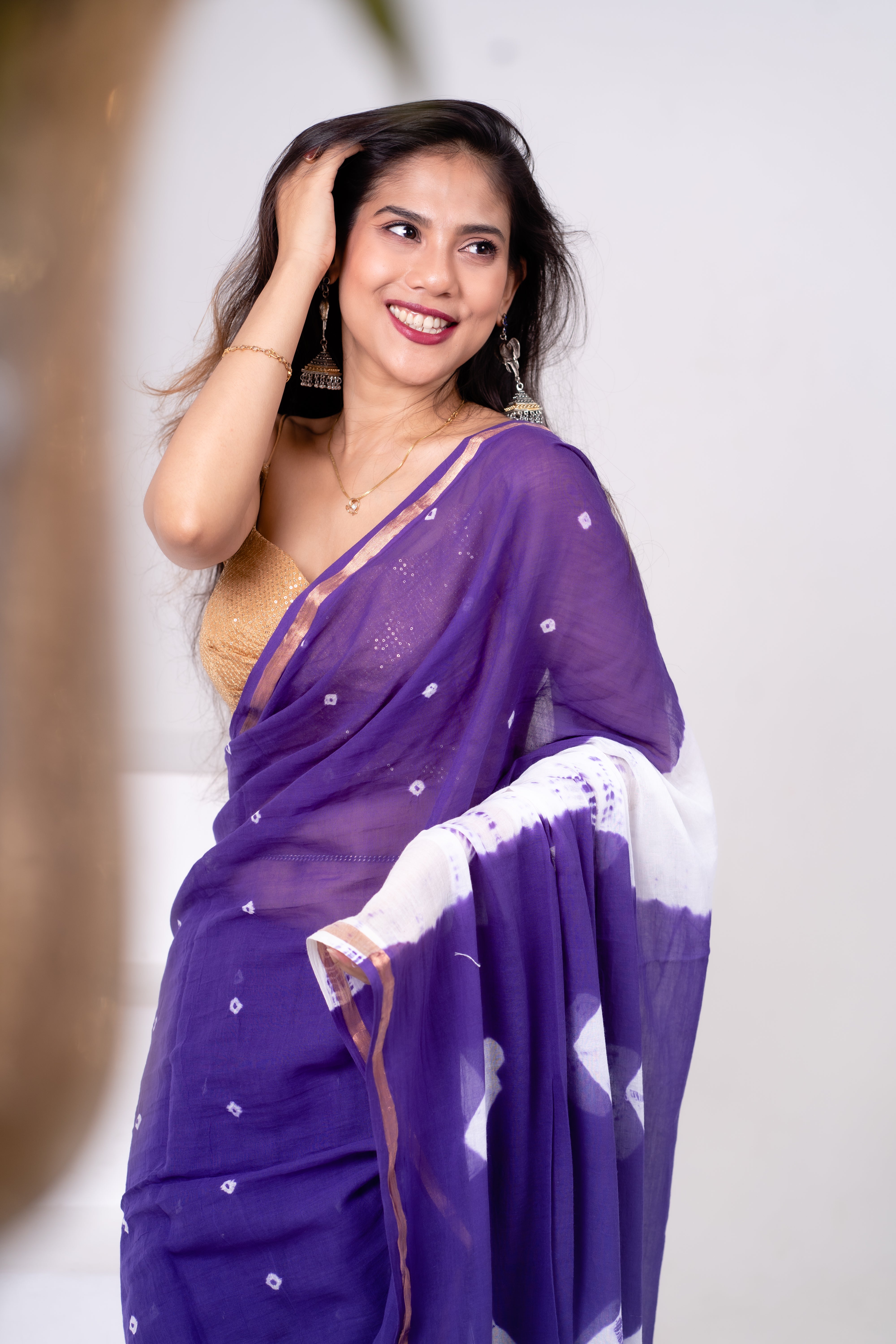 Velvet Sky Mul Mul Saree