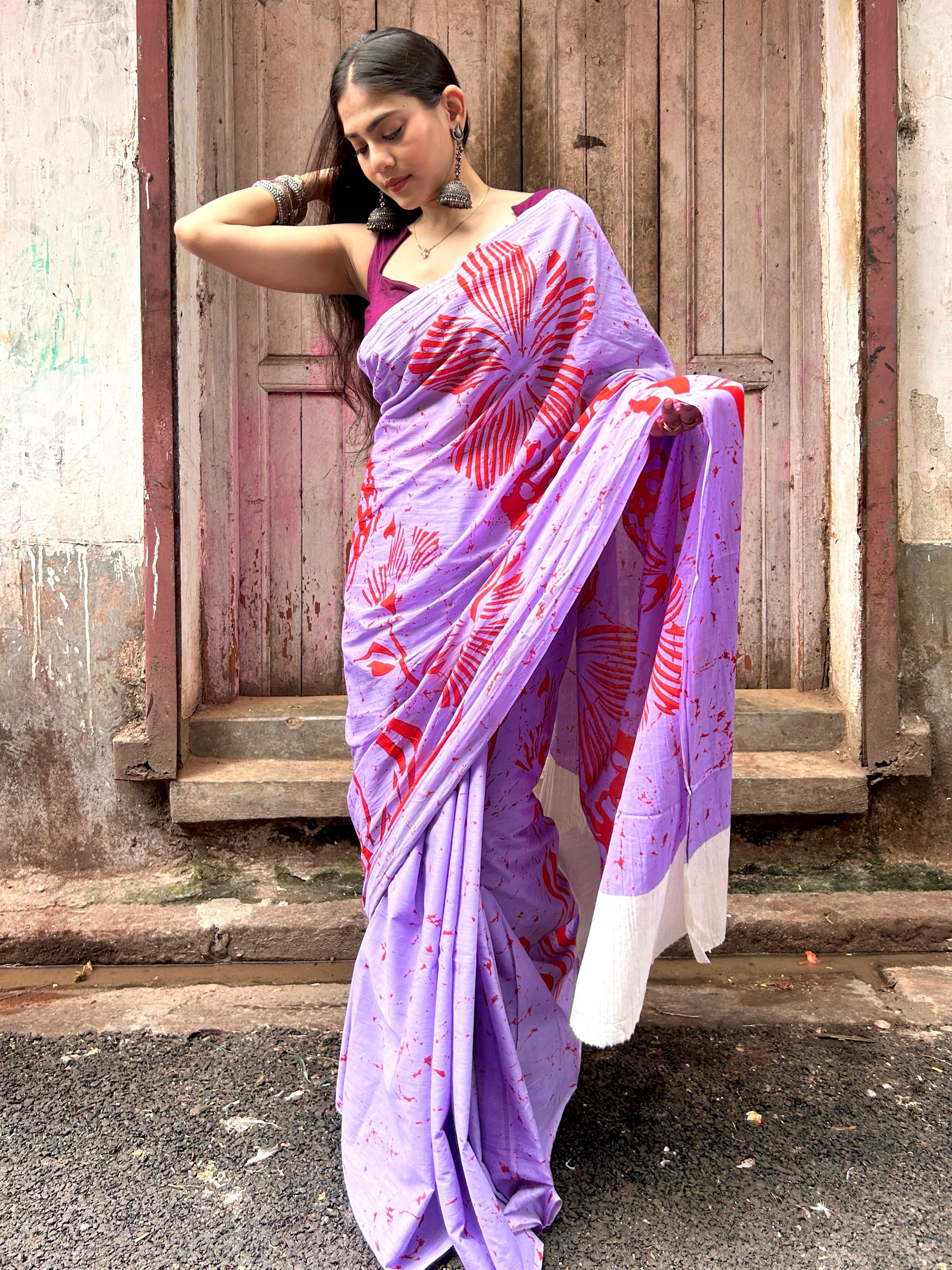 Lavender Whispers Mul Mul Saree