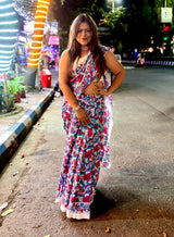 Sky blush Mul Mul Saree