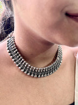 Statement Silver Oxidised Necklace
