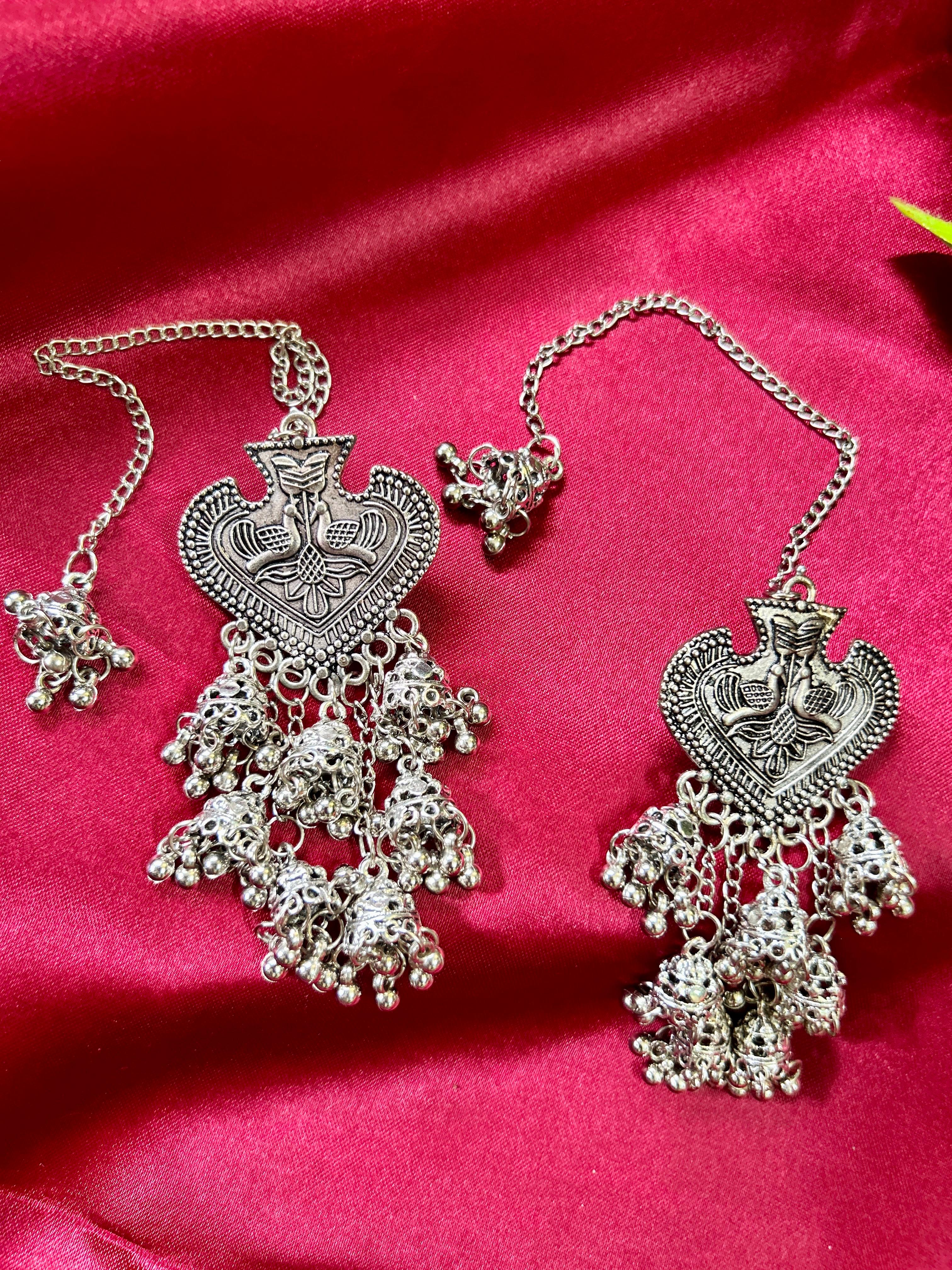 Sarva Oxidised Tail Drop Earrings