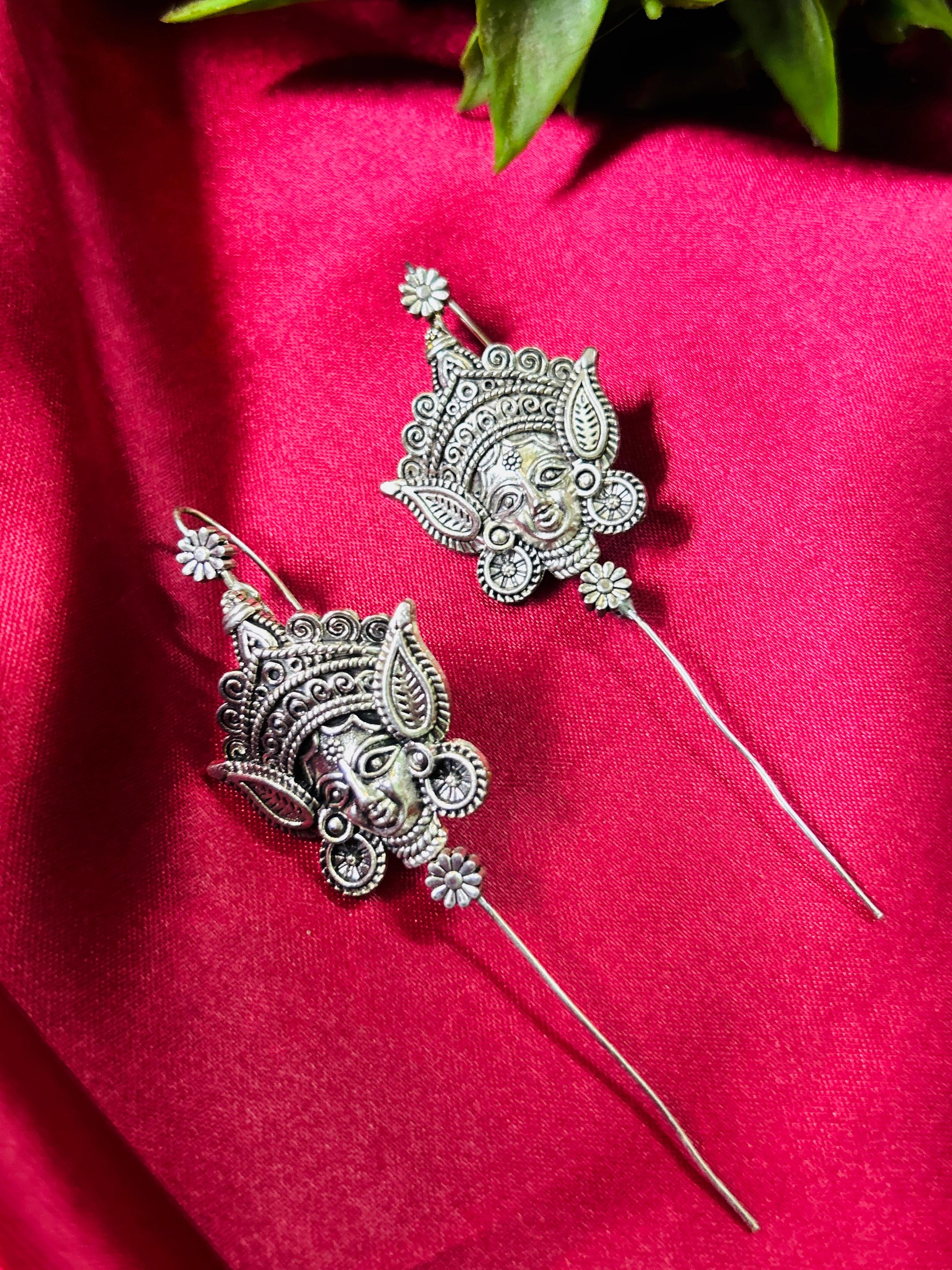 Oxidised Durga Ear Cuffs