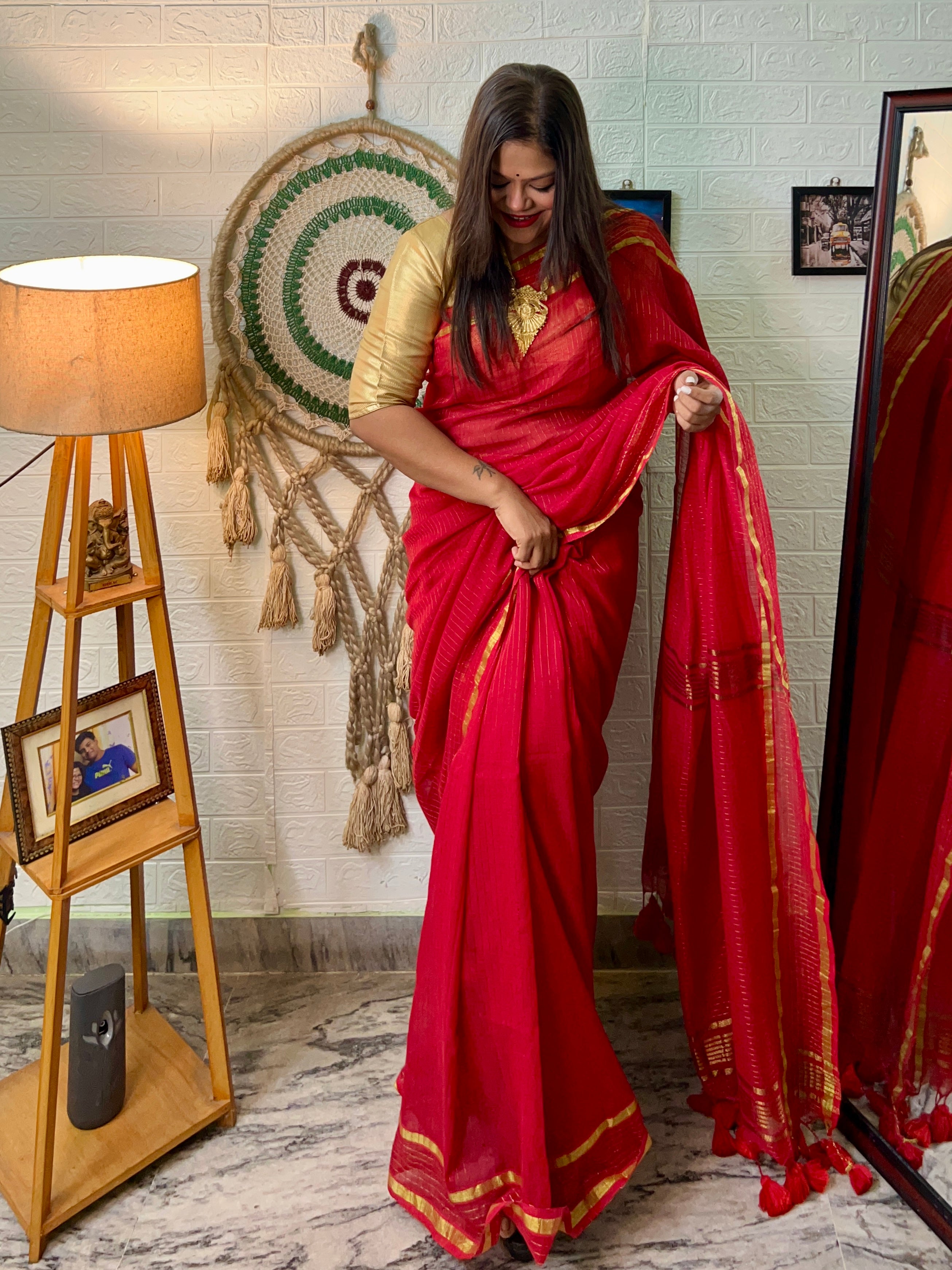 Red Devi Saree