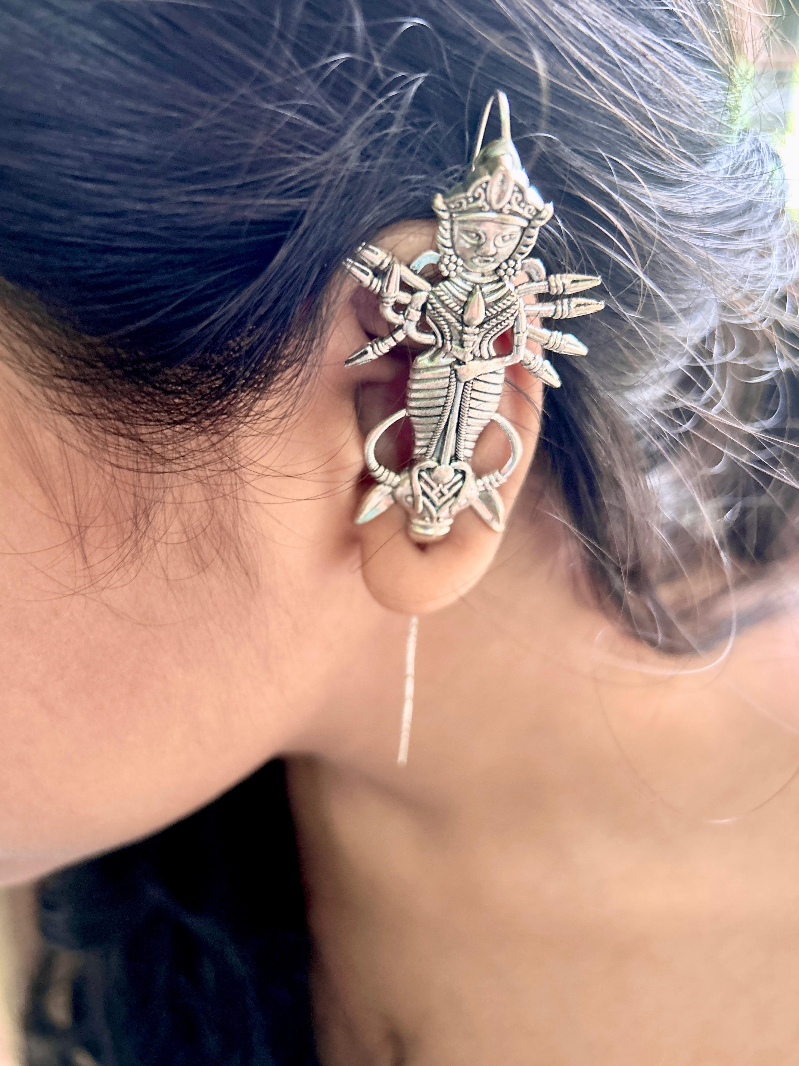 Aria Oxidised Long Tail Jhumkis