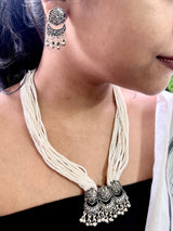 Pearl Oxidised Necklace