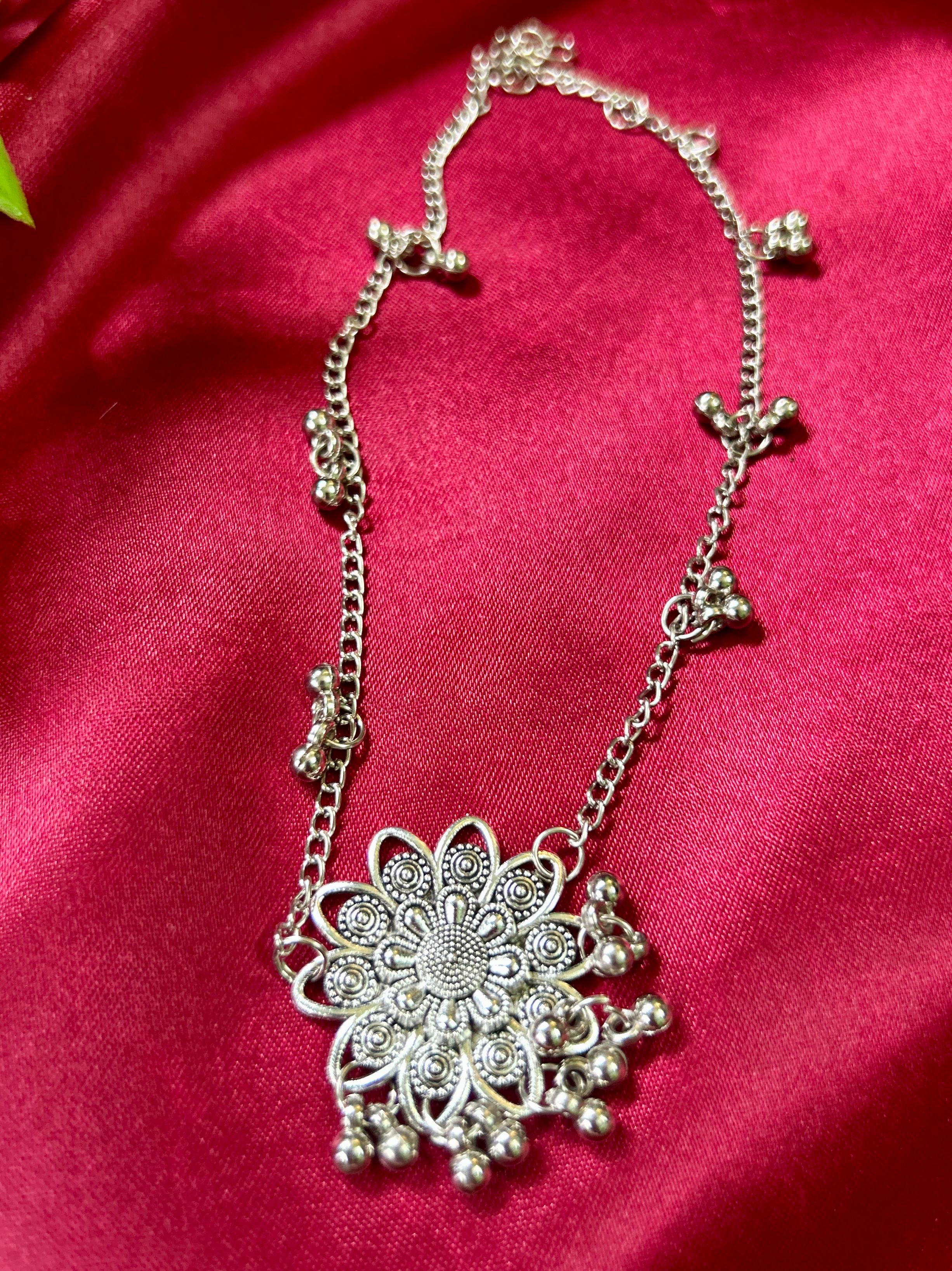 Luna Grace Oxidised Anklet