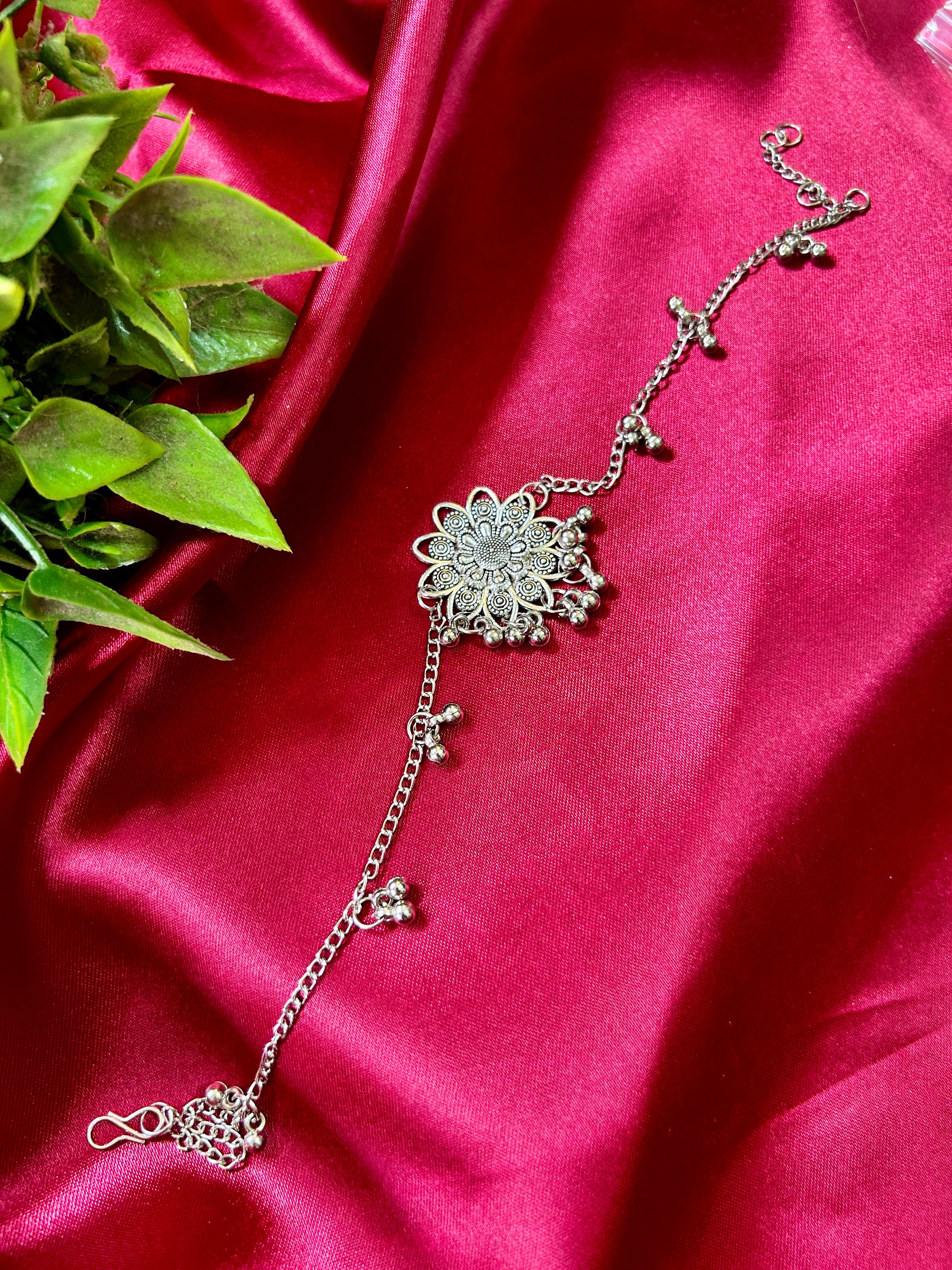 Luna Grace Oxidised Anklet