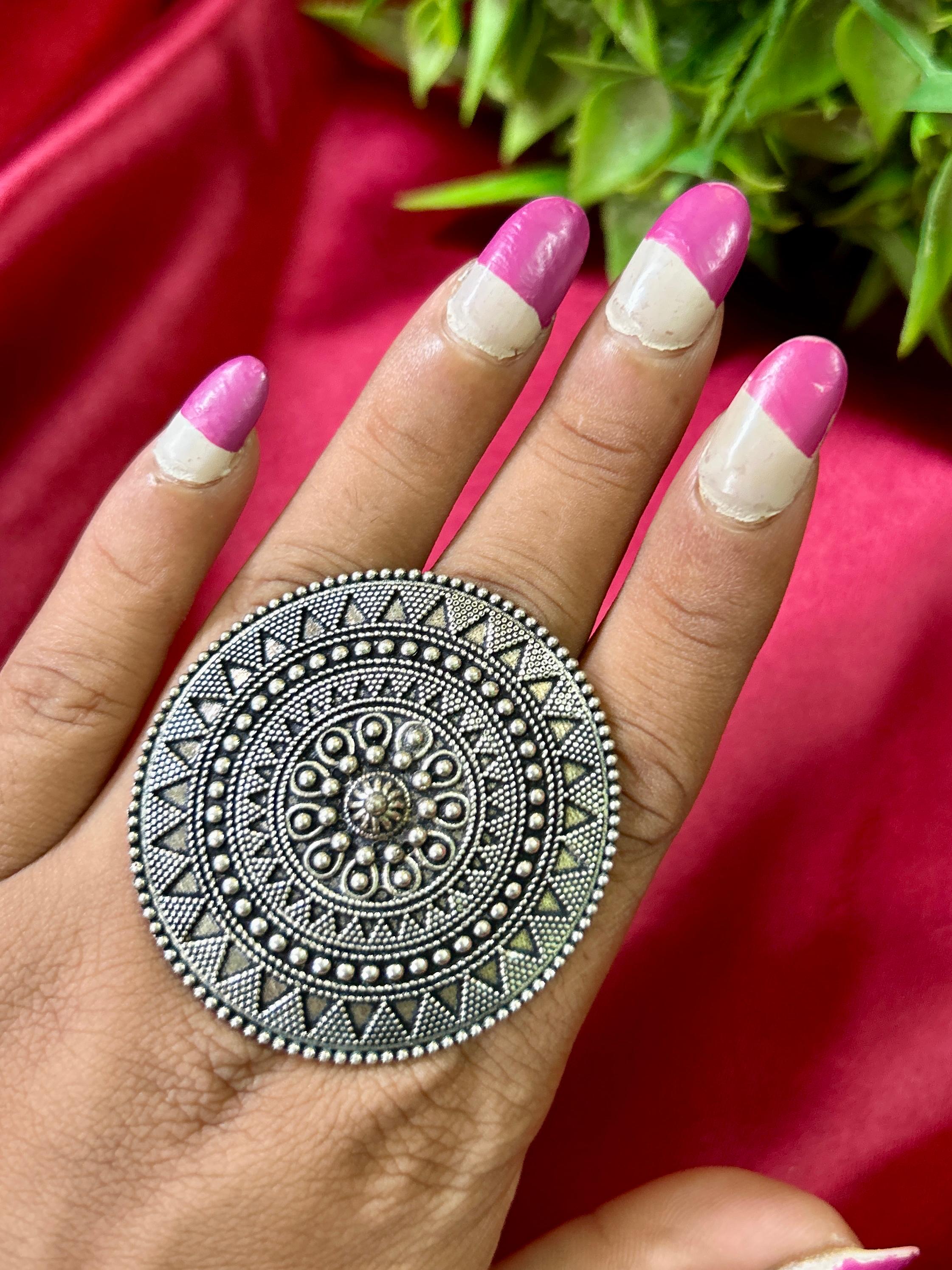 Orbita Royale Oxidised Finger Ring