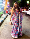 Sky blush Mul Mul Saree