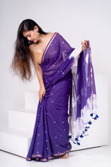Velvet Sky Mul Mul Saree