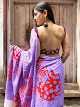 Lavender Whispers Mul Mul Saree
