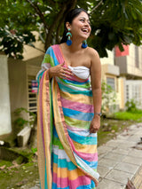 Rainbow Reverie Mul Mul Saree