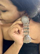 Aria Oxidised Long Tail Jhumkis
