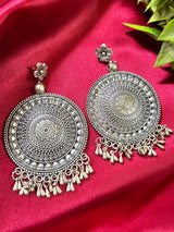 Divine Disc Oxidised Earrings