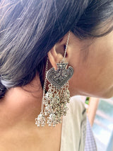 Sarva Oxidised Tail Drop Earrings