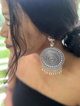 Divine Disc Oxidised Earrings
