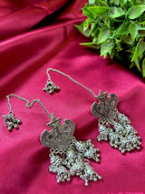 Sarva Oxidised Tail Drop Earrings