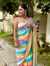 Rainbow Reverie Mul Mul Saree