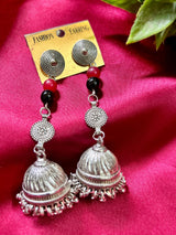 Oxidised Black and Red Beads Danglers