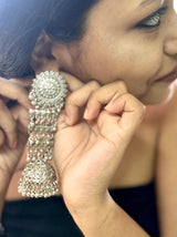 Aria Oxidised Long Tail Jhumkis