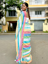 Rainbow Reverie Mul Mul Saree