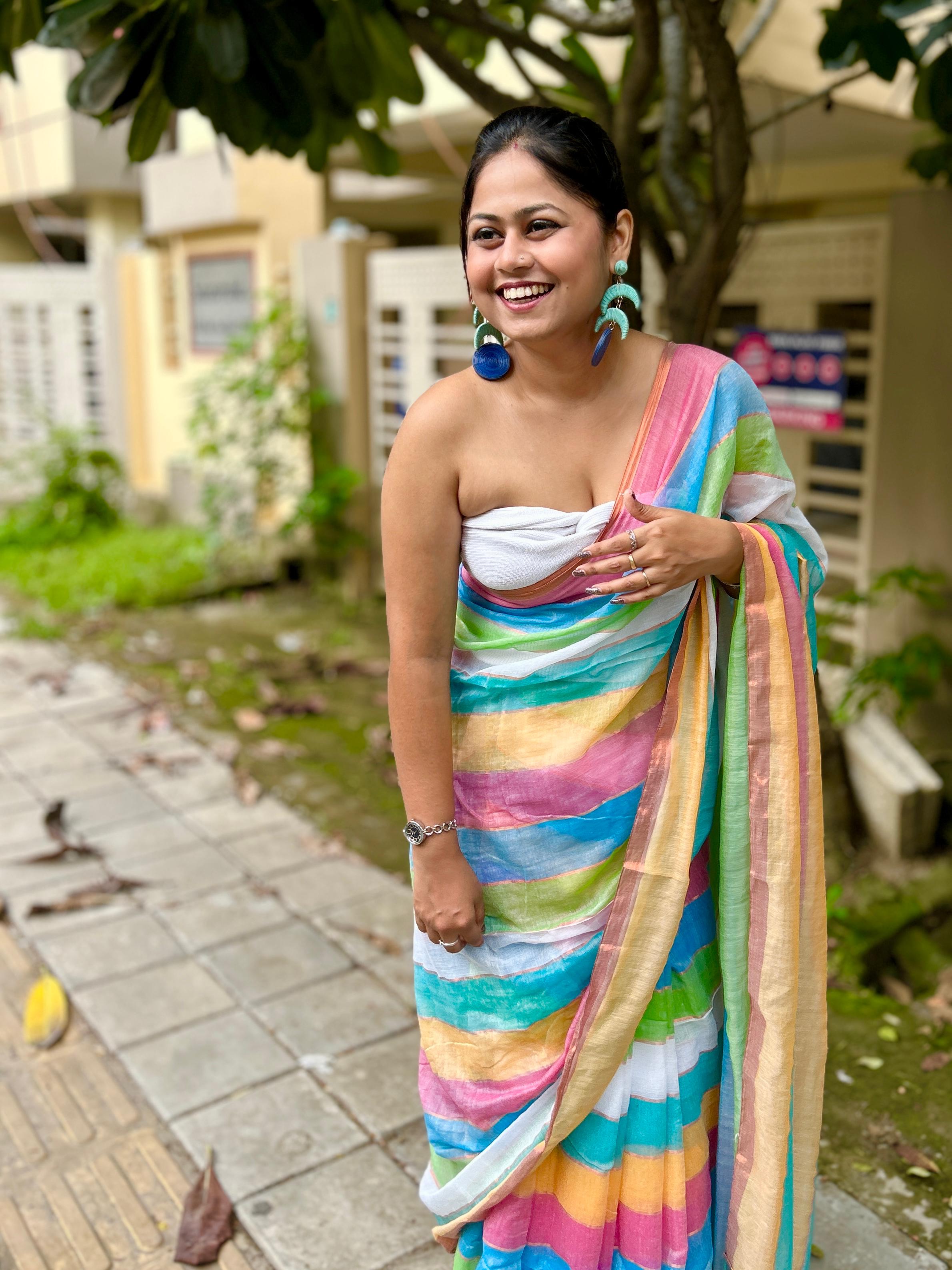Rainbow Reverie Mul Mul Saree