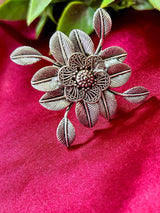 Blossom Aura Oxidised Finger Ring