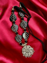Onyx Silver Beads Necklace