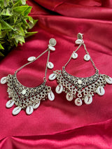 Samudrika Oxidised Shell Long Earrings