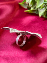 Petal Bloom Oxidised Finger Ring