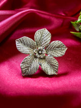 Petal Bloom Oxidised Finger Ring
